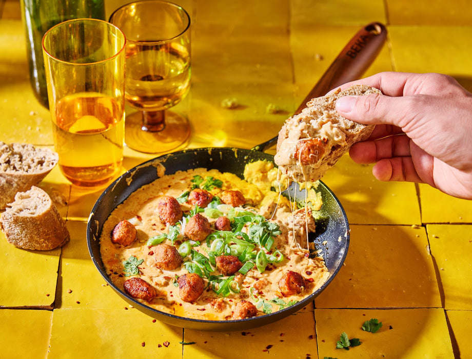 Kaasdip met chorizo op de BBQ