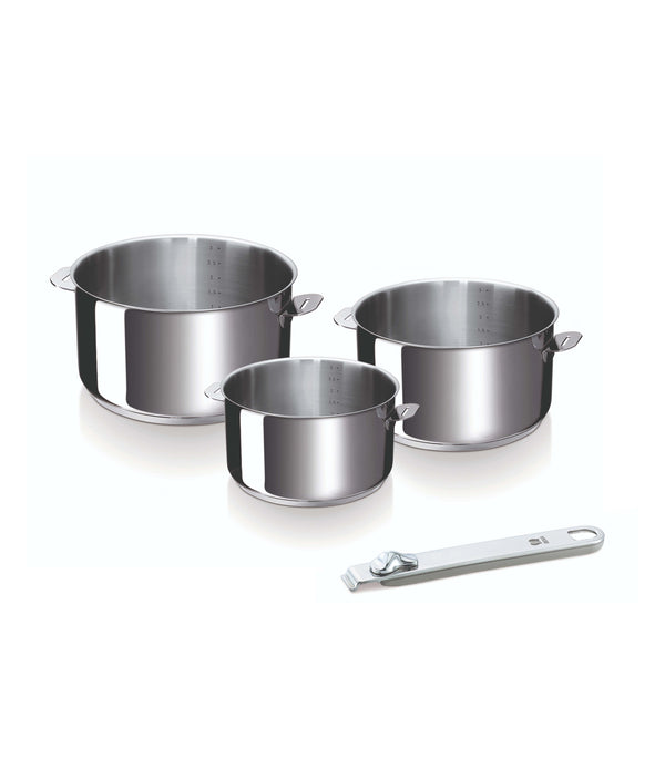 Evolution Classic 4-delige Steelpannenset 14, 16, 18 cm + steel