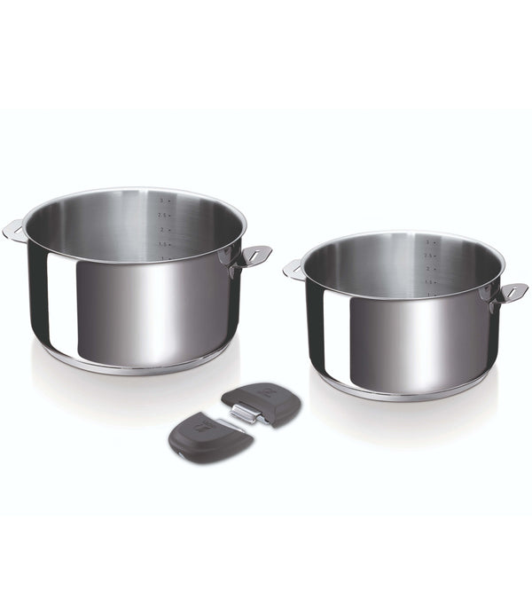 Evolution Classic 4-delige Steelpannenset 18, 24 cm + 2 zijgrepen