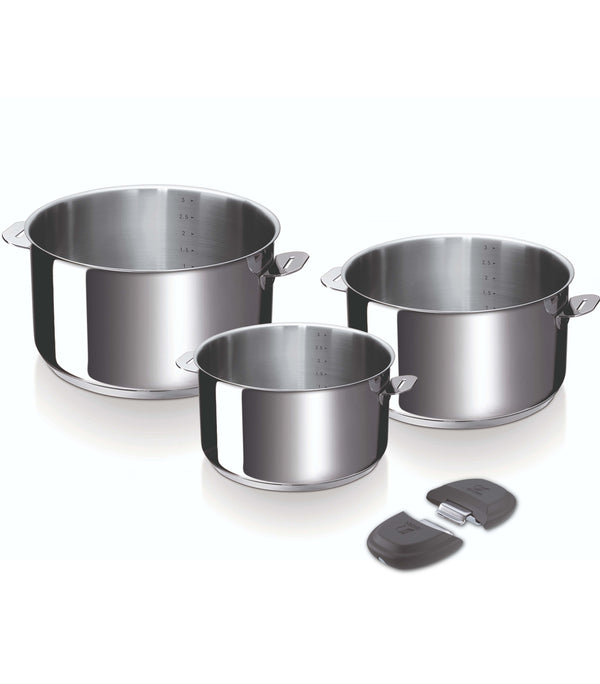 Evolution Classic 5-teiliges Set Töpfe 16, 18, 24 cm + 2 Seitengriffe