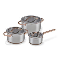Sensa 3-delige Set - Steelpan 16 cm, kookpot 20 cm & 24 cm Moccha