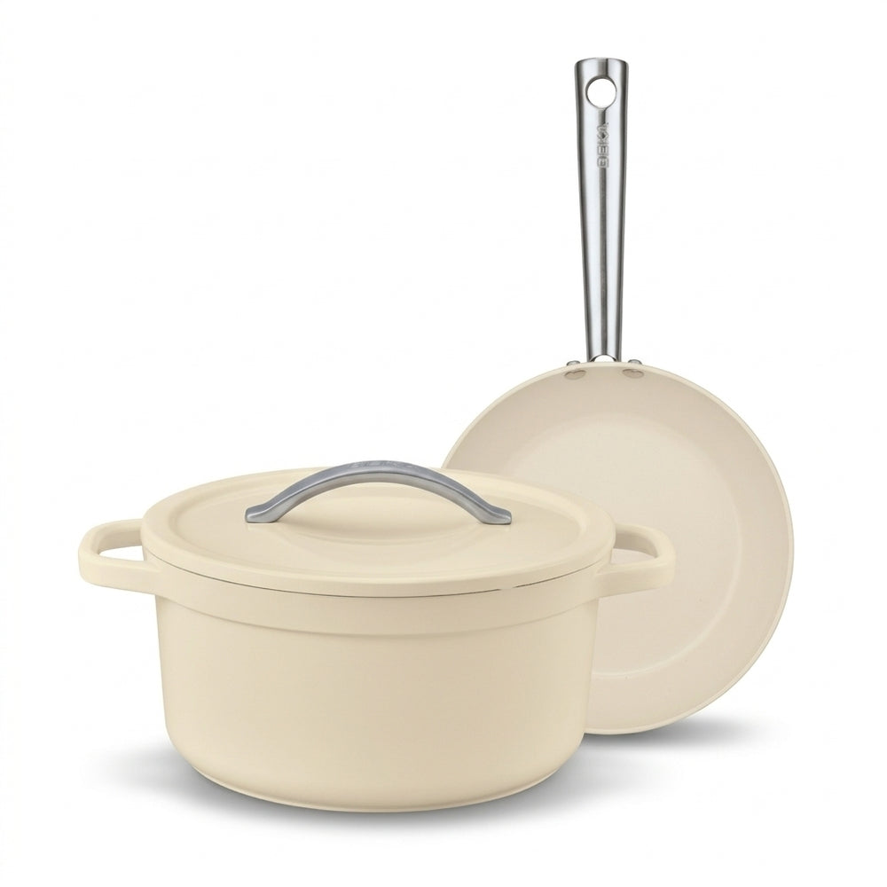 2-delige set: Cicla antikleefpan 24 cm & Plume stoofpot 24 cm