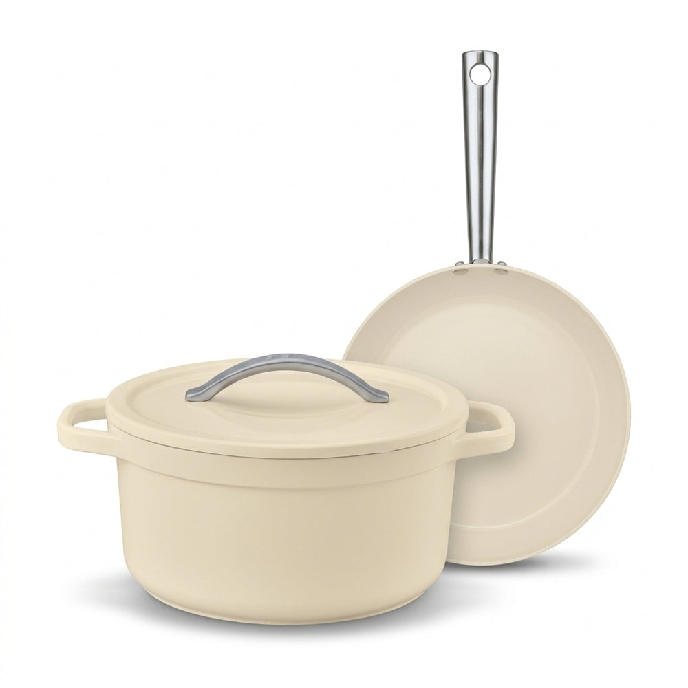 2-delige set: Cicla antikleefpan 28 cm & Plume stoofpot 24 cm