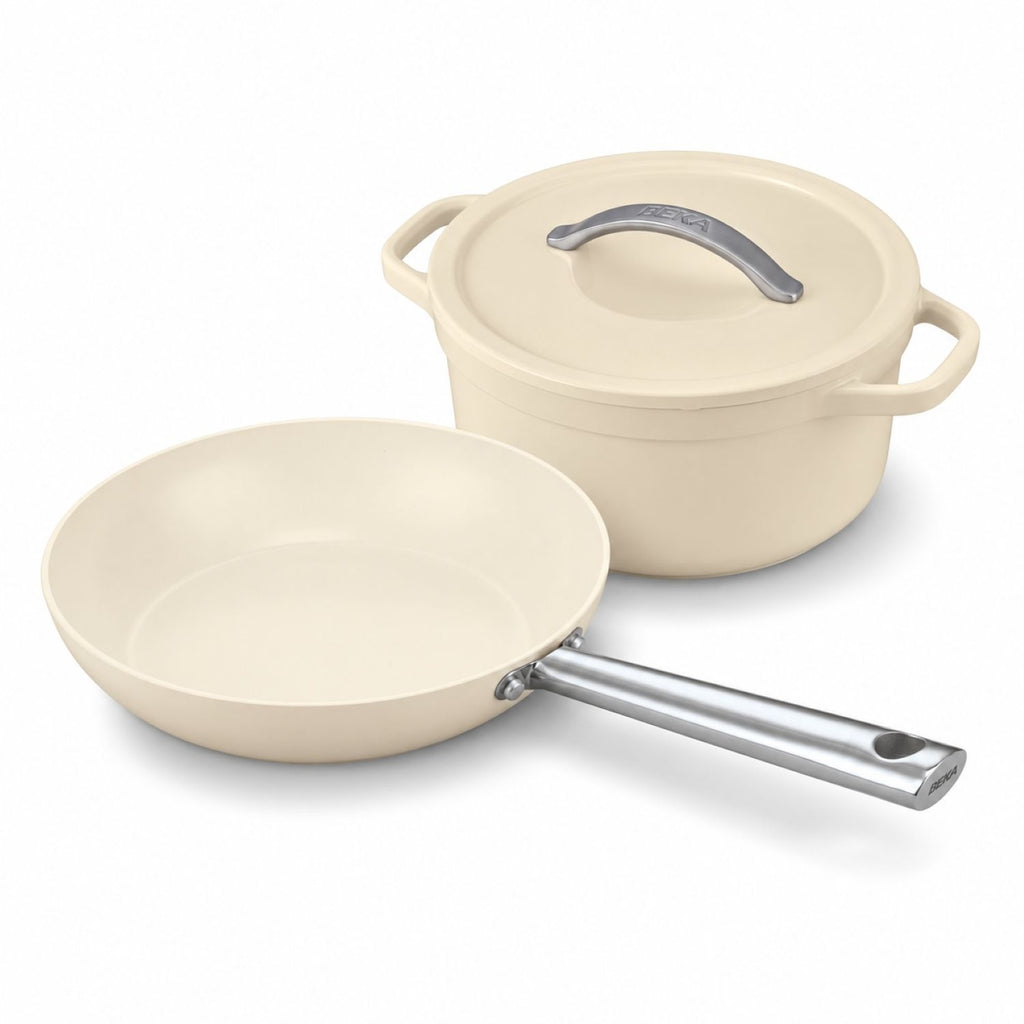 2-delige set: Cicla antikleefpan 28 cm & Plume stoofpot 24 cm