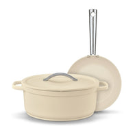 2-teiliges Set: Cicla Antihaftpfanne 24 cm & Plume ovaler Schmortopf 31 cm