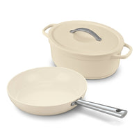 2-teiliges Set: Cicla Antihaftpfanne 28 cm & Plume ovaler Schmortopf 31 cm
