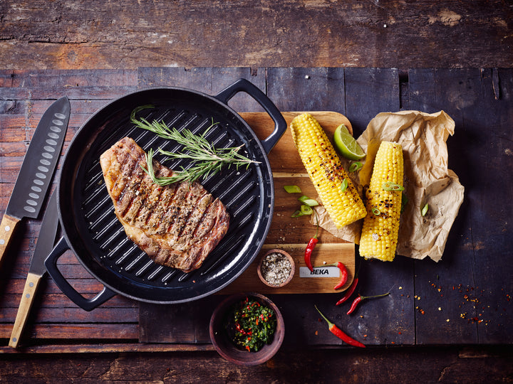 Nori Duo – Grillpan 28 cm + Lederen grepen
