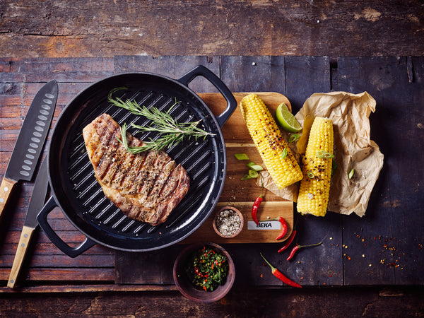 Nori Duo – Grillpfanne 28 cm + Ledergriffe