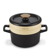 Nori Duo – Cocotte vapeur 20 cm + Poignées en cuir