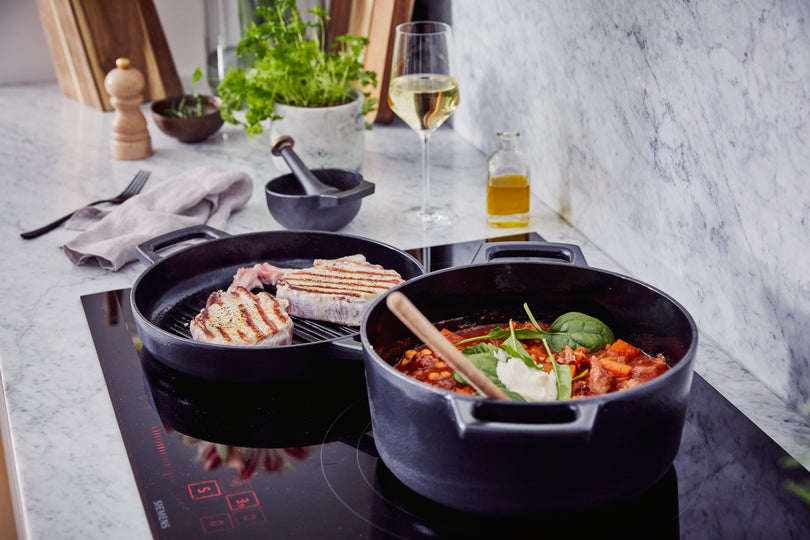 Nori Duo – Grillpan 28 cm + Lederen grepen