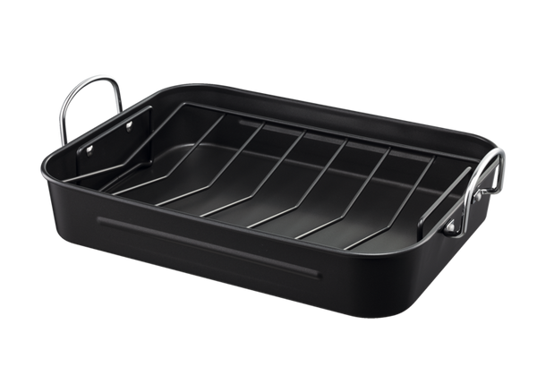 Oven roaster with non-stick rack