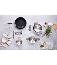 Evolution Classic 4-delige Steelpannenset 18, 24 cm + 2 zijgrepen