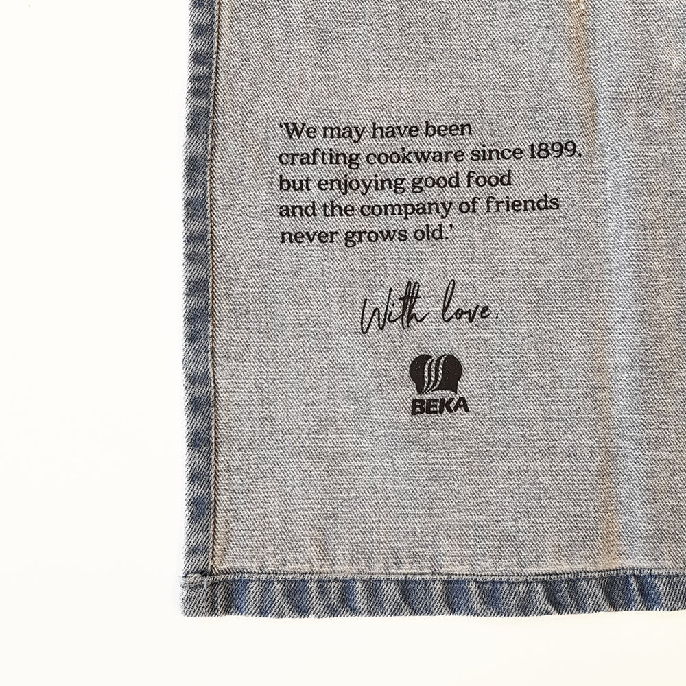 Nori Duo - tablier en jean + mortier avec pilon